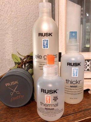 I use Rusk Haircare cruelty free and environmentally friends products.