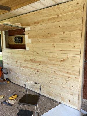 Outdoor Cabinet to hide TV and other equipment.