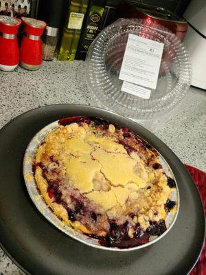 Quadberry pie with butter crumb topping - delicious! Your home smells amazing while it bakes!