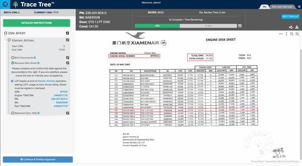 Trace Tree Custom Aviation Software for Limited Lifecycle Parts (LLPs) on Jet Engines