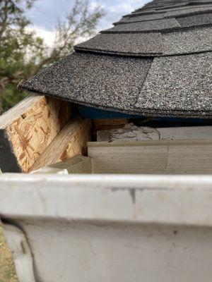 This is the results of the trim they put up that caused the problem with the roof.