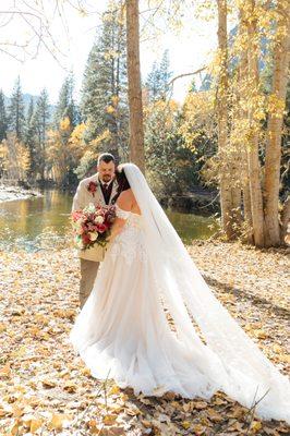 Praying together over our marriage.