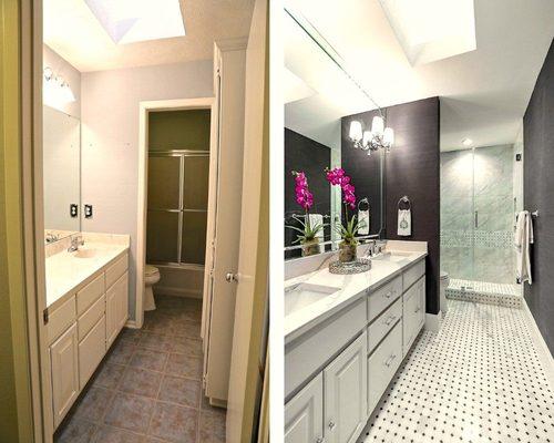 Guest bathroom. Before and after remodelling