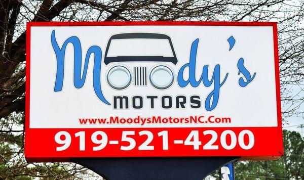 Moody's Motors located on 2716 S. Saunders, Raleigh, NC 27616.