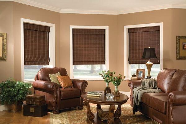 Room Darkening Woven Woods add complete darkness to the room, yet the pattern compliments the decor!