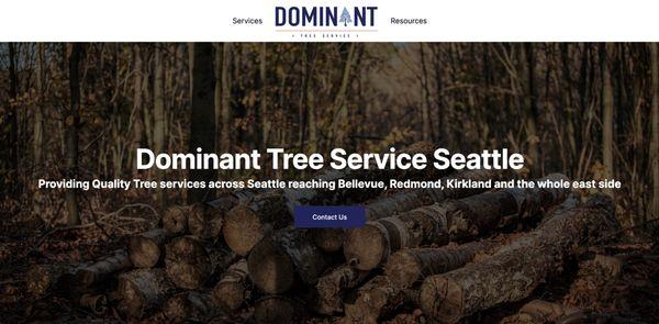 Website built for Dominant Tree Service in Kenmore