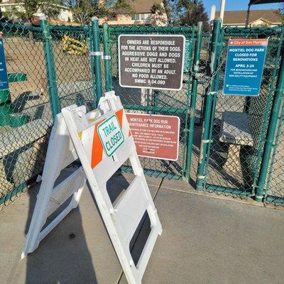 Montiel Dog Park CLOSED APRIL 3-24, 2023