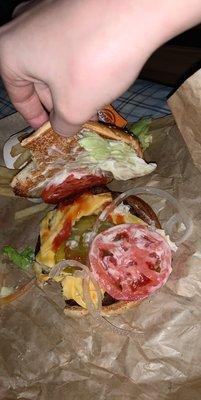 The burger I received