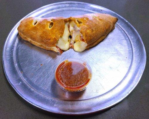 Pepperoni Stromboli with marinara sauce