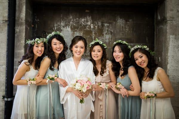 bridesmaids had hair/make up done by assistants; bride and moh had hair/make up done by the salon owner, Ms. Kim.