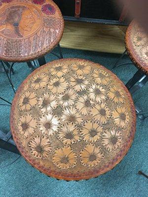 Tooled Leather bar stool