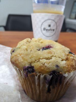 Blueberry Muffin and Iced Latte