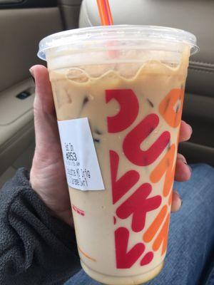 Iced caramel latte