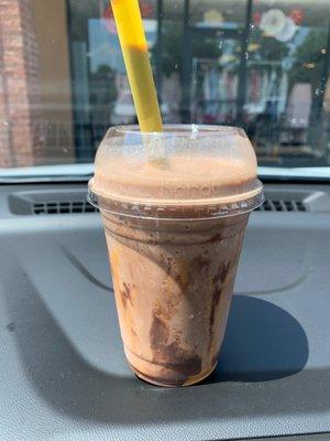 Salted Carmel protein shake from the coffee flavors menu