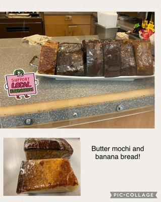 Butter mochi and banana bread