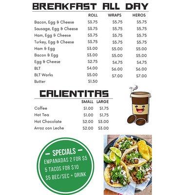 Winter Breakfast Menu