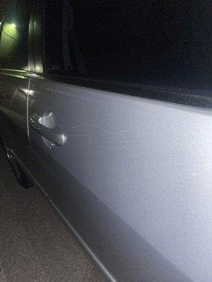 More scratches on the side of my car from him keying it