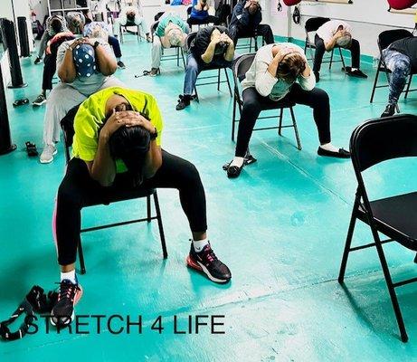 Everyone should stretch and we will show you how.