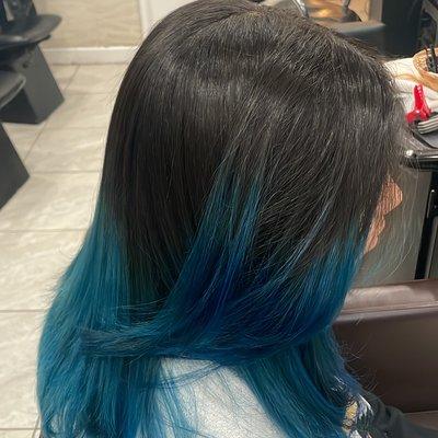 Balayage blue