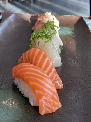 Salmon Toro (Belly), Sea Scallop, Yellowtail Toro (Belly)