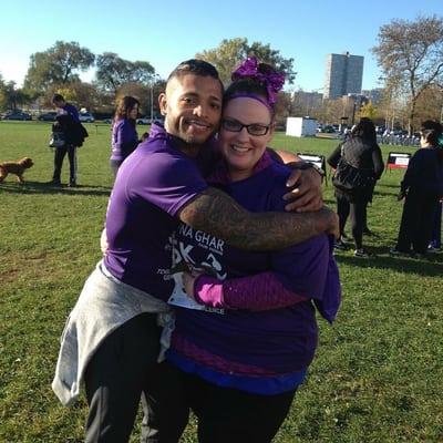 Running a marathon for domestic abuse with my client. Her first marathon.  She amazes me with her will and determination.