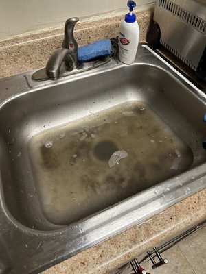 Sink flooded Maintenance didn't care to service