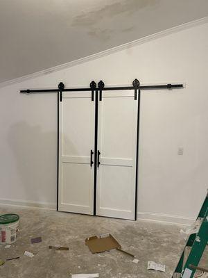 Installed barn doors