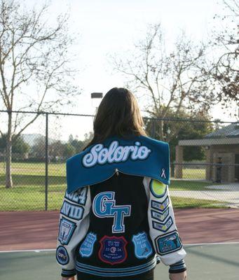 Custom patches on the bottom left and right they made.