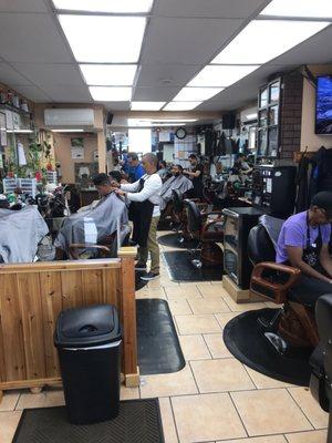 Barbers at work.