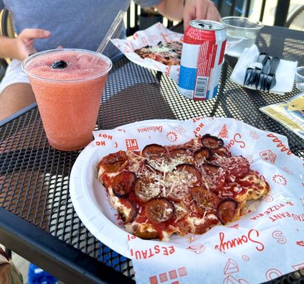 Pepperoni slice, "Frose", Rocket Pop Seltzer