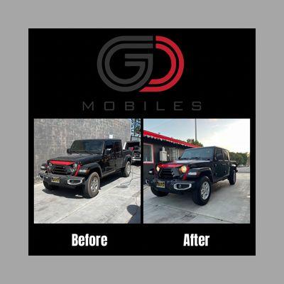 Absolutely gorgeous black Jeep got done right with our CLAY & WAX package!!