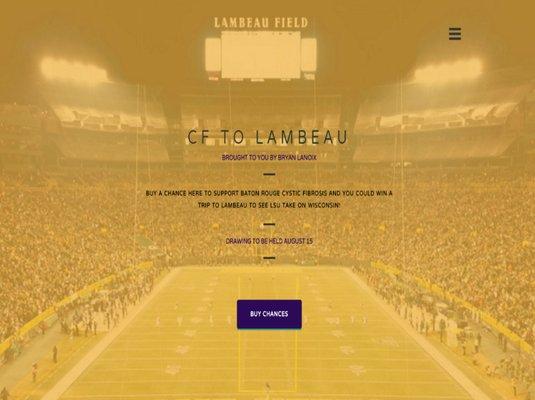 Web Design for CF to Lambeau raising money for Cystic Fibrosis. www.cftolambeau.com