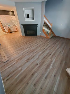 New LVP flooring. Low cost option for a durable wood floor look.