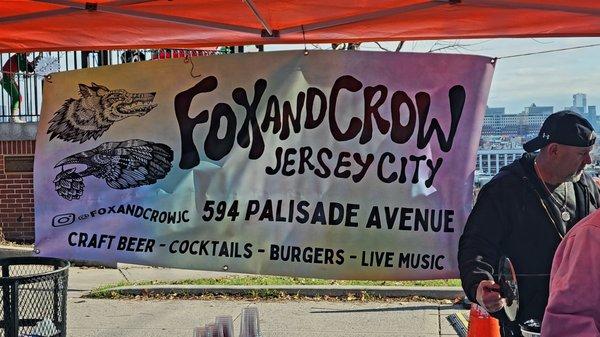 Heights Holiday Market: Fox And Crow Booth Banner (12/10/22). #RiverviewFiskPark #JerseyCity #NewJersey #Park