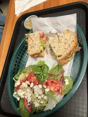 half salad and half sandwich - veggie