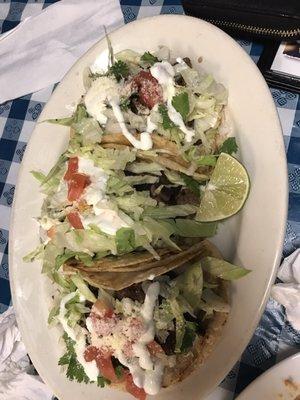 Steak tacos loaded with steak!