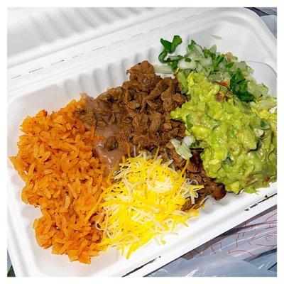 Steak bowl with guacamole