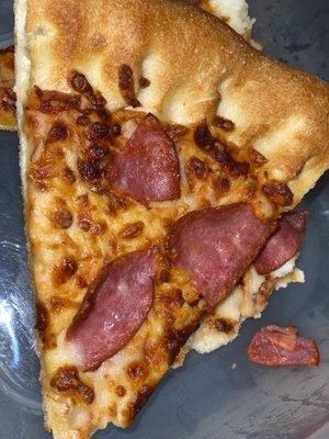 Cheese and ham stuffed crust