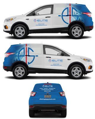 Vehicle Vinyl Graphics we created for our client Elite Imaging Systems.