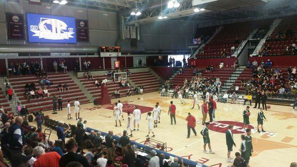 James Logan Boys Basketball Team warming up