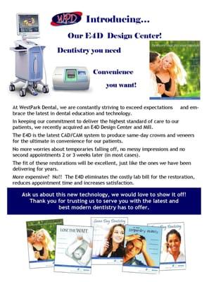 Come and experience our New E4D Same Day Crown Service!