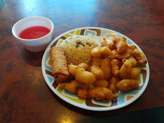 Sweet and sour chicken combination