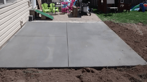 small concrete pads