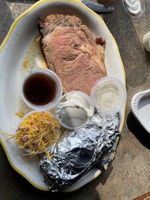 Prime rib baked potato