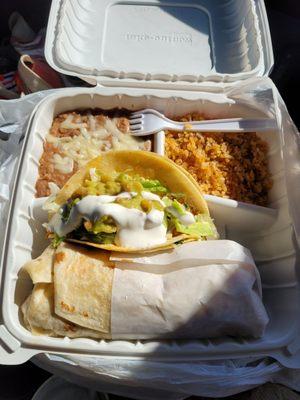 #4 Combo Plate - Burrito + Taco