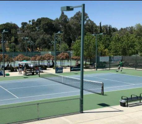 Aerial view of Andulka Tennis Club/ Riverside.