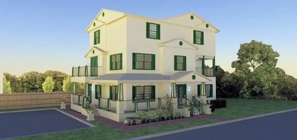 Waco, TX - College Dormitory.  3 Story Tri-Plex Unit.