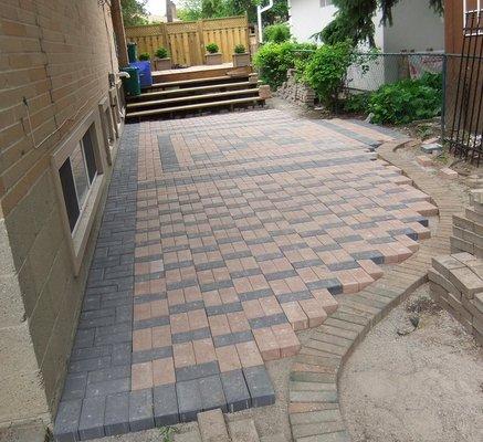 Back patio brick pavers