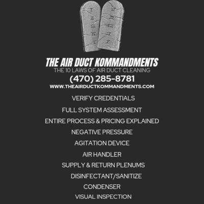 The air duct kommandments