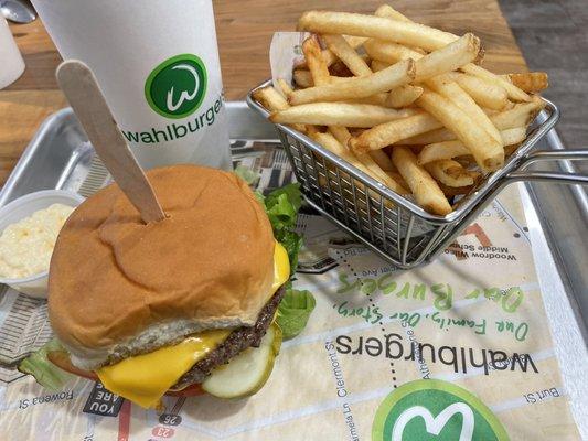 1/3 lb Double cheeseburger with French Fries and side of mayonnaise.